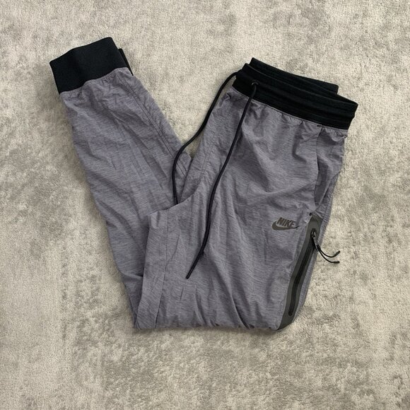 Nike Bonded Woven Jogger Pants Womens Medium Gray Tech Lightweight Athleisure - Picture 1 of 16